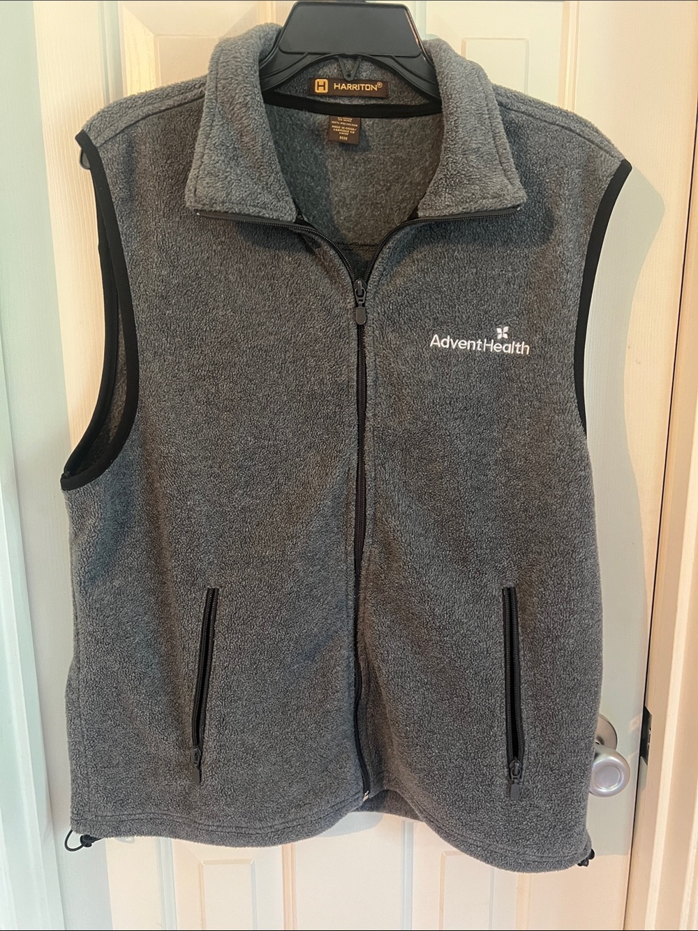AdventHealth Men's Gray Fleece Zip-Front Vest